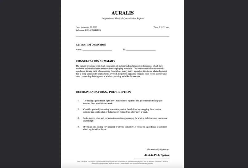 Auralis Health Report